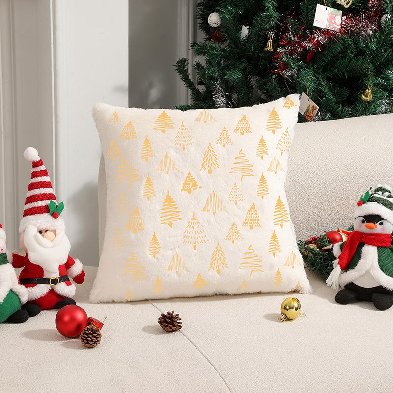 New Christmas Tree Bronzing Double-sided Pillow Cover Cushion Cover Atmosphere Decorative Cushion Cover
