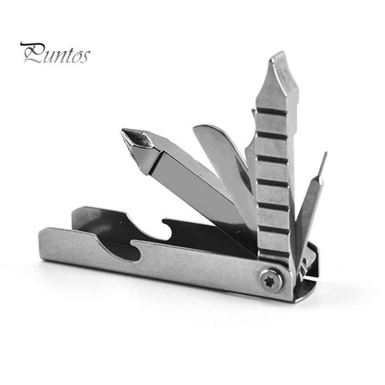 

11-в-1 многофункциональный инструмент из нержавеющей стали, брелок, утилитарный гаджет, компактный размер, портативная открывалка для бутылок, отвертка, карманный многофункциональный инструмент 1pc