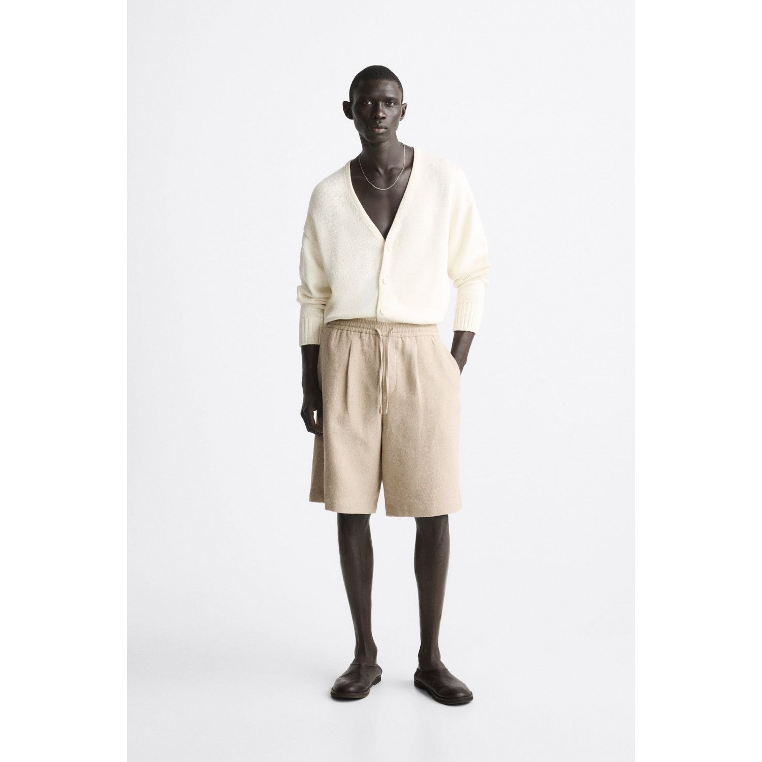 

LINEN - COTTON BERMUDA SHORTS