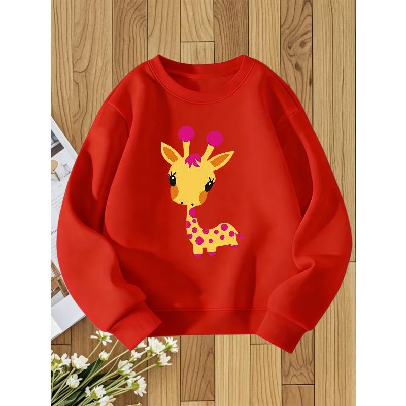 European sizes Kids' Round Neck Sweatshirt with Fashionable Print, a Versatile Top