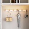 Creative Wave Iron Hook Row Hook Wooden Coat Rack Hooks Punching Towel Hanger Nordic White Wall Hooks For Coats Nordic Wooden