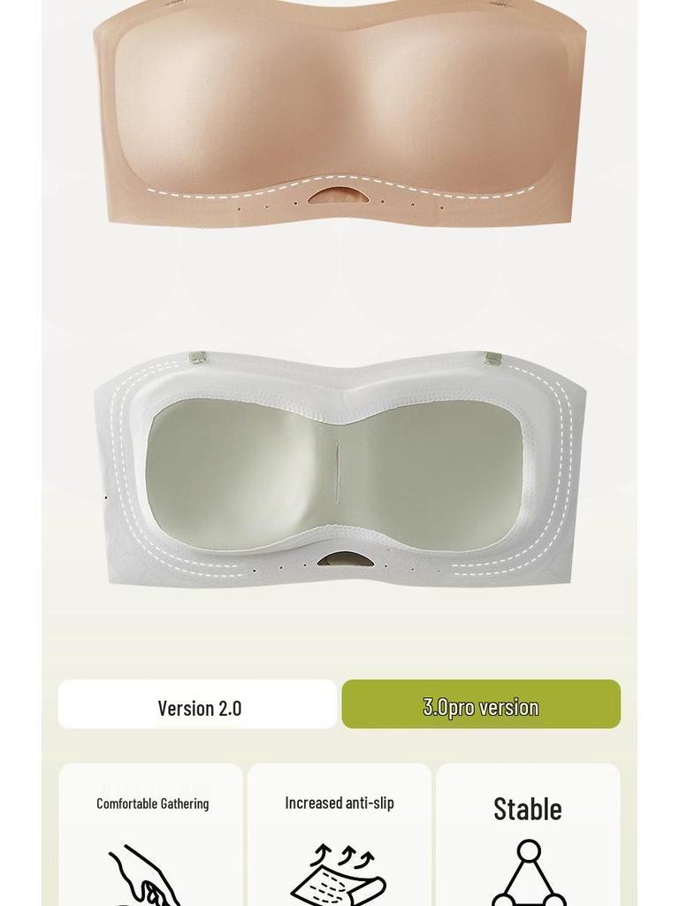 Naizhi Quality Seamless Strapless Bra - Thin, Non-Slip, Gathered, Wire-Free Invisible Design for Women