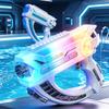 Electric Water Gun Colorful Lights Continuous Firing Squirt Gun Large Capacity Long Range Shooting Watergun Beach Outdoor Toy