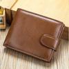 Men's Full-Grain Cowhide Leather Bifold Wallet with Coin Pocket - Slim & Durable