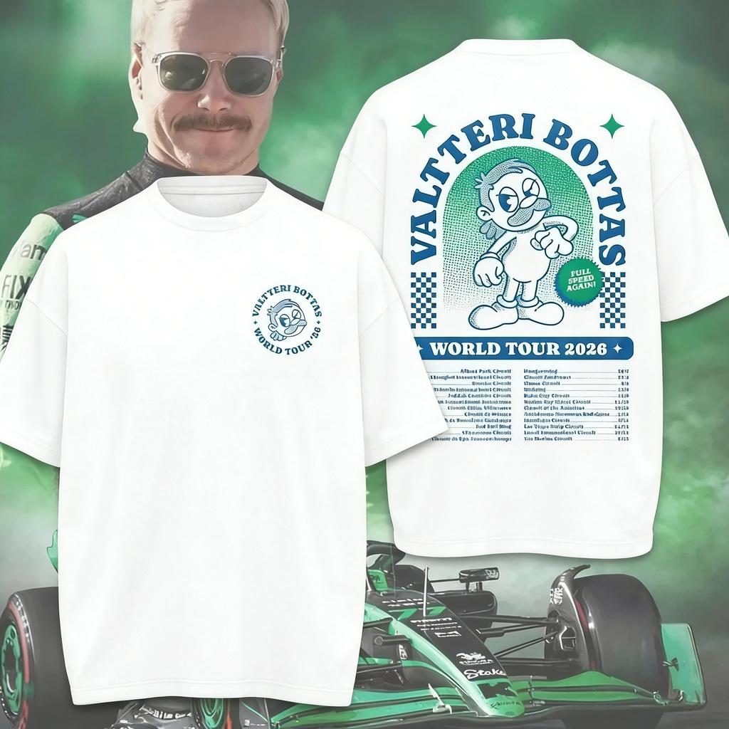 Summer Fashion Trendy Tee Valtteri Bottas World Tour 2026 Universal Gift T-Shirt for Fans - Comfortable and Breathable Y2k Oversized Tshirt