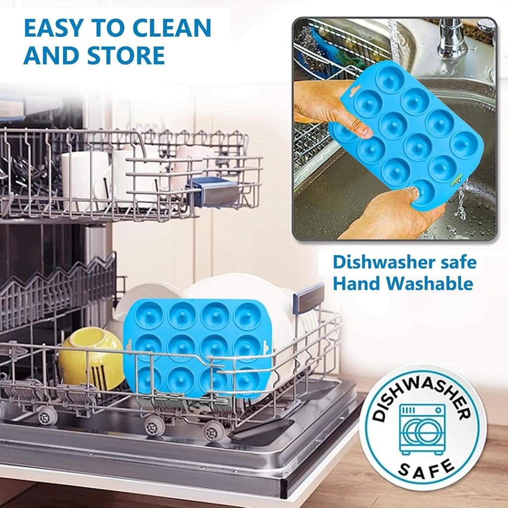 Silicone Donut Pan, Bite Size Silicone Donut Molds for baking, Mini Donut Mold Heat Resistant, Mini Baking Mold for baking delicious donuts,