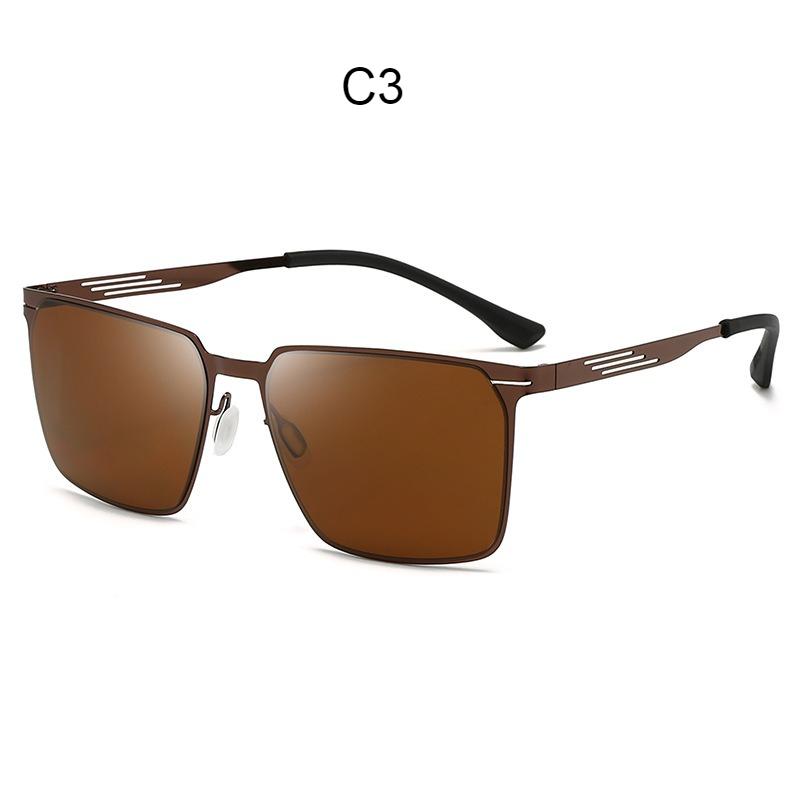 Men's sunglasses, fashionable metal square sunglasses for fishing while driving