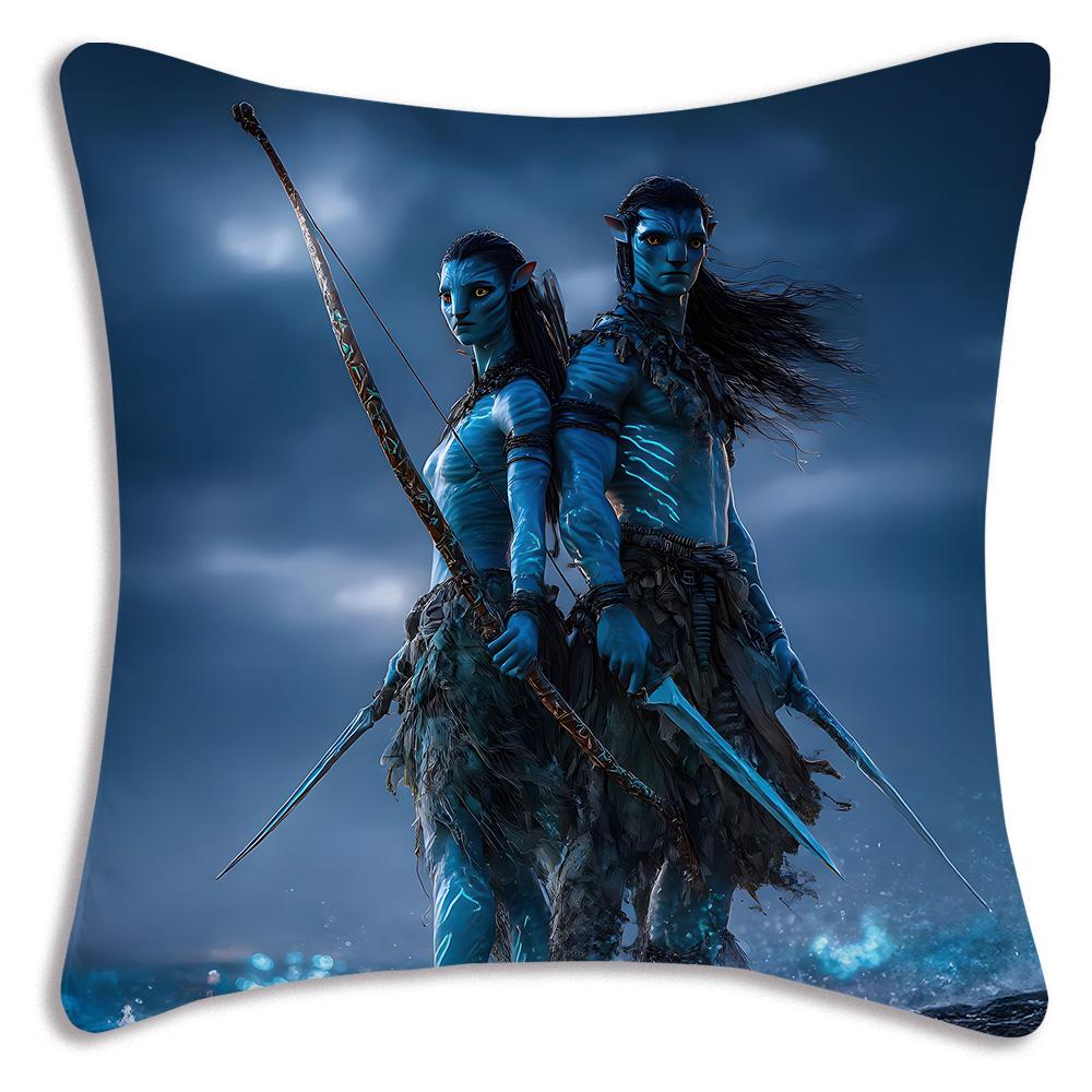 Movie Avatars W-Water Way Pillow Covers Cartoon Sofa Decorative Home Double-sided Printing Short Plush Cute Cushion Cover