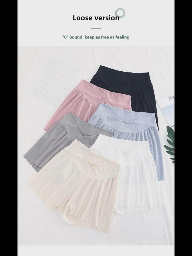 Women's Summer Maternity Wear: Anti-Exposure Ice Silk Pants, Leggings, and Shorts