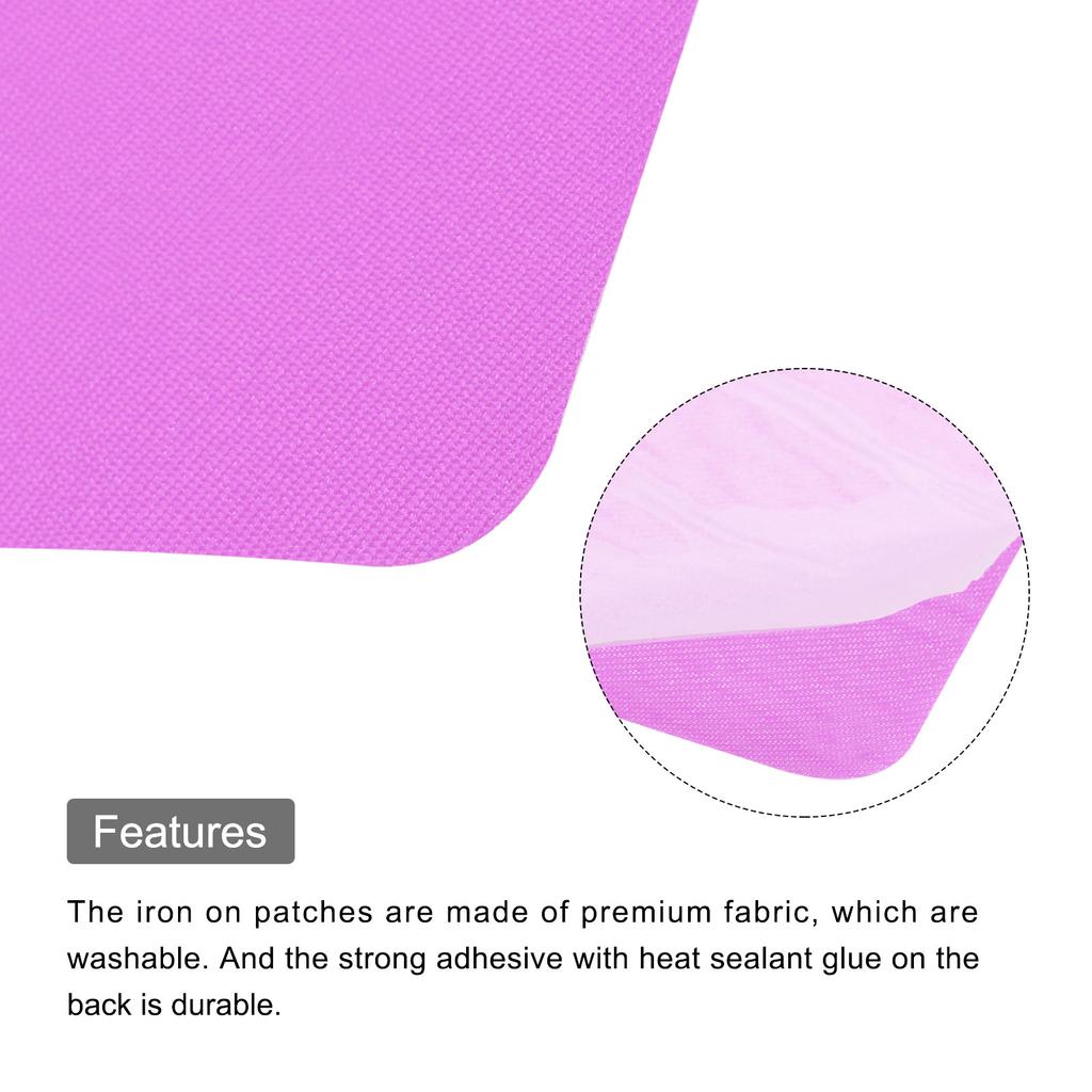 6Pcs Iron On Patches Fabric Repair Patches Iron-On Mending Fabric Lilac for Clothes Repair  Pants Bags Hole Repairing 4.9"x3.7"