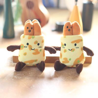 Cute Cute Pancake Fruit Pendant Plush Toy Doll Fried Dough Stick Bag Hanging Keychain Doll Doll