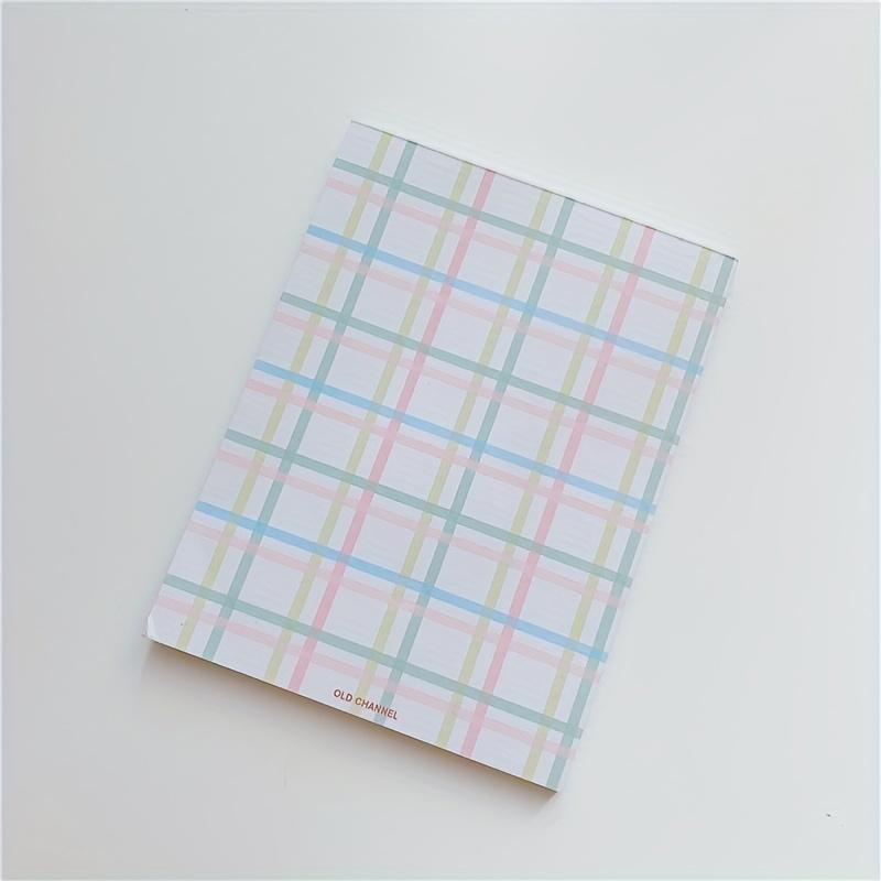 4Sets (200sheets) Retro Macaron Korean Small Fresh Note Book, Student Plaid Note Book