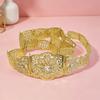 Moroccan Retro Formal Gown with Rhinestone Belt & Carved Waist Chain