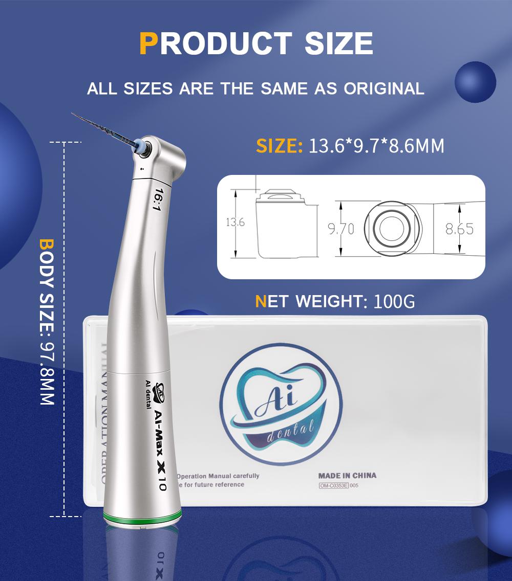 Стоматологический низкоскоростной наконечник AI-X10 16:1Редукционный угловой наконечник — фото 7