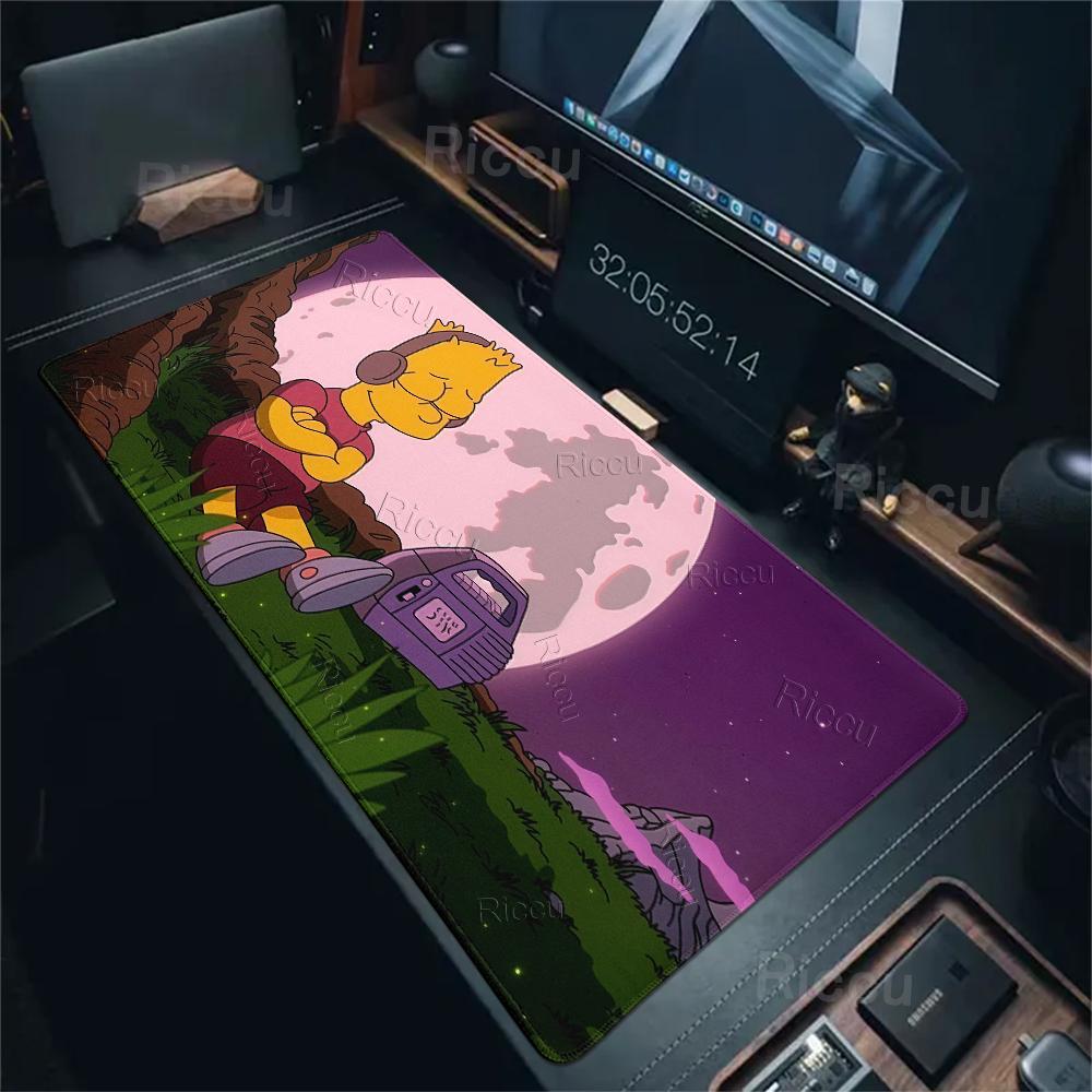 XXL Cartoon T-The Cool S-Simpsons PC Mouse Pads Computer Keyboard Office Large Non-slip Desk Mat Game Locking Edge Rubber Carpet