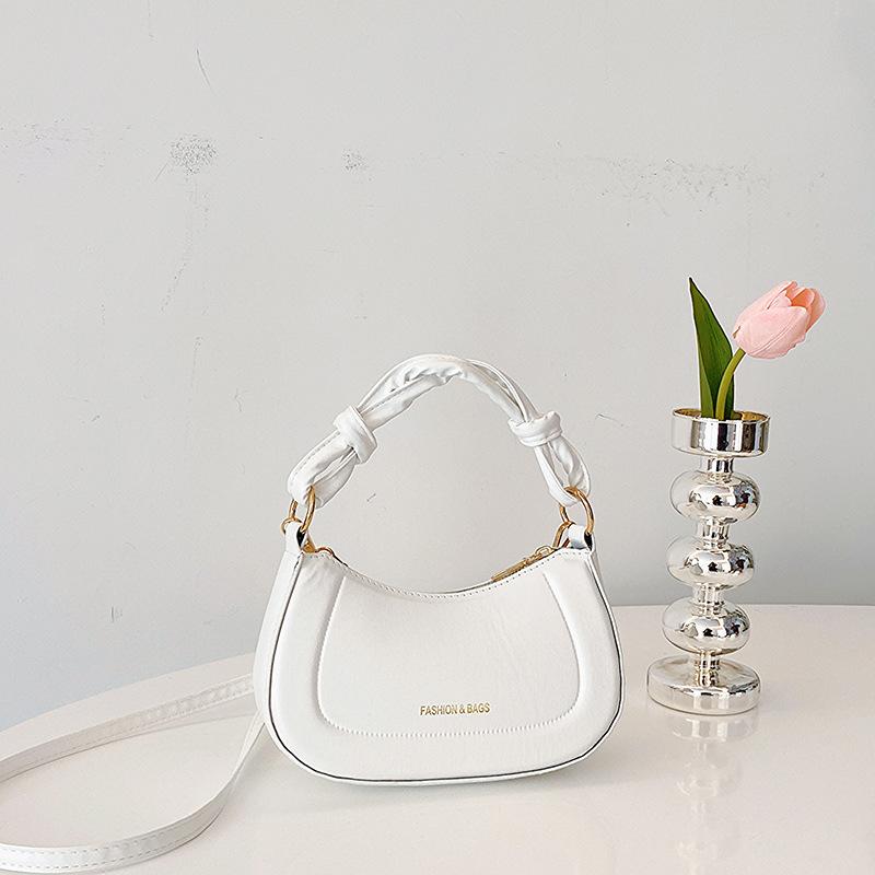 

Popular fashion versatile solid color knotted handbag autumn and winter new Korean version messenger bag women
