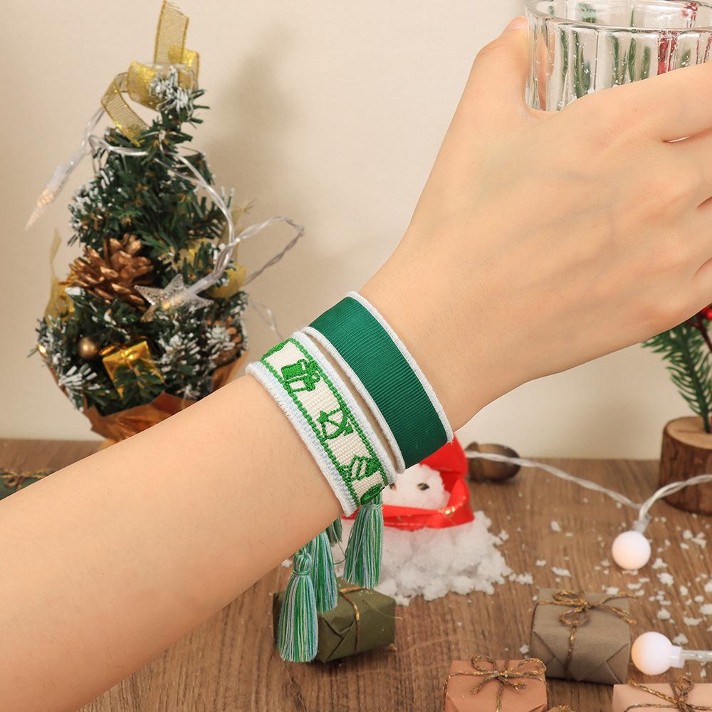 Christmas Tree Tassel Bracelet - Handwoven Creative Logo Design