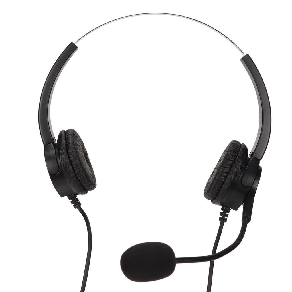 Call Center Headset 3.5mm Plug Wired Computer Headphone with Noise Canceling Mic for Telephone Lapto