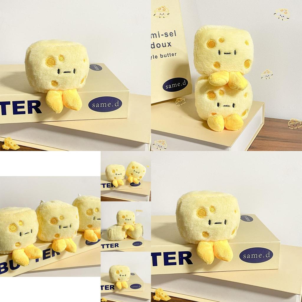 Charming Cheese Plush Keychain Doll With Short Fur Ideal For Gift Giving