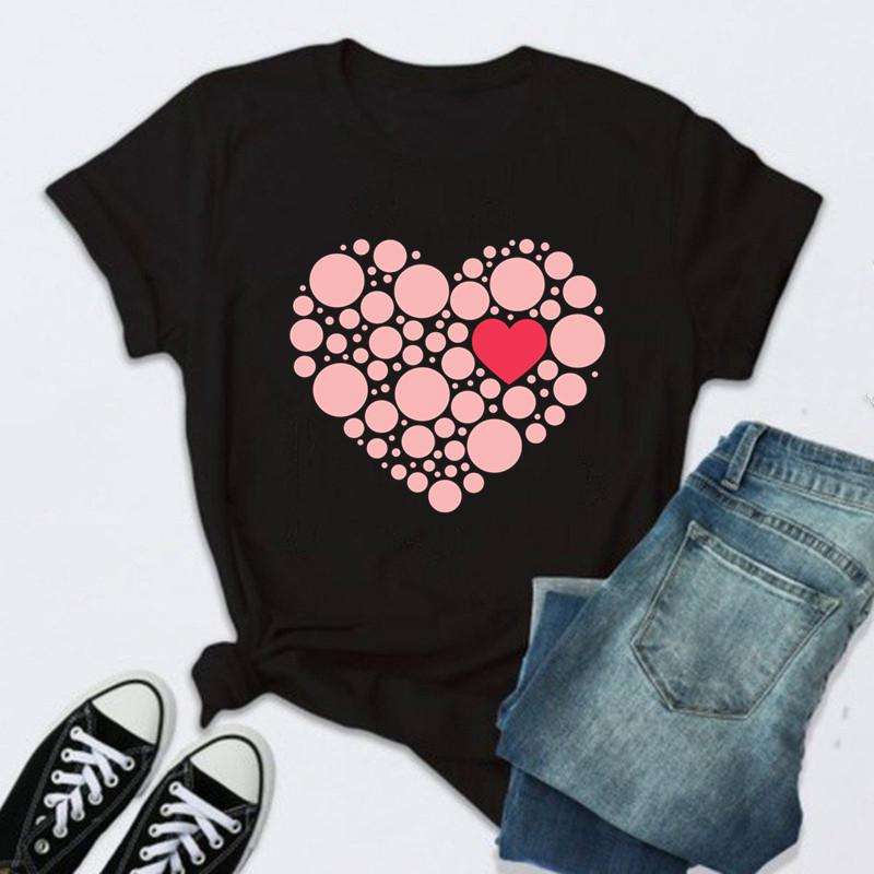 Women Rose Print Black T Shirt Female 2026 Valentine New Tshirt Fashion Short Sleeve Tee Tops Harjauku Cute Tshirt Graphic Y2K