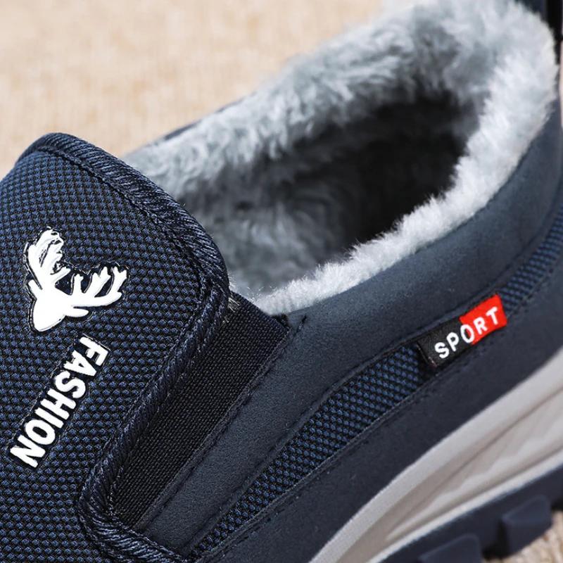 New Men Casual Sneakers Non-Slip Breathable Tennis Shoes for Men Winter Warm Slip-On Loafers Soft Sole Comfort Men Driving Shoes