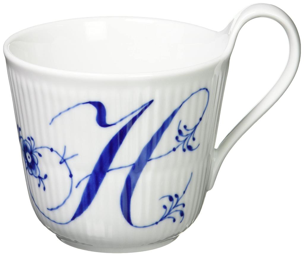 [Officially Imported] Royal Copenhagen Blue Fluted Plain High-Handle Mug, 330ml, "H," Wedding Gift, 1017155