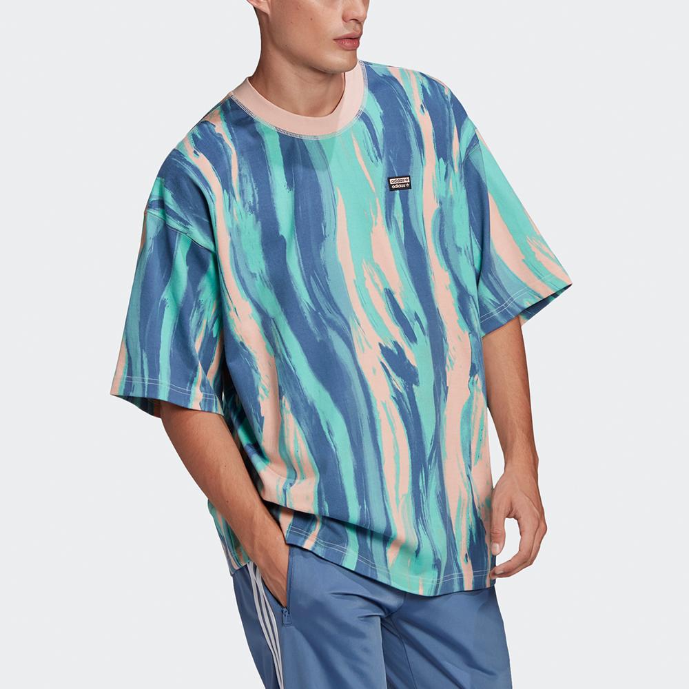 Adidas Originals Grx Dtc Tee Aop Marble Print Round Neck Sports Short Sleeve T-Shirt Men Tops Multicolor GN3319