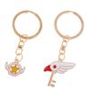 2pcs Womens Bag Purse Pendant Keyring Metal Keychain Car Key Hanger - Brids, as described