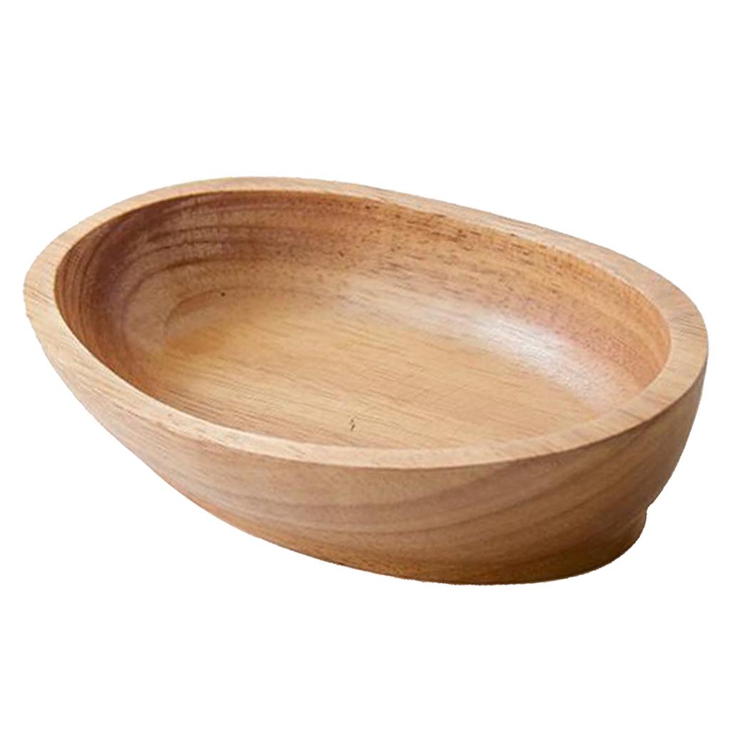 Holz-Salatschüssel - zum Präsentieren, Mischen und Servieren von Salaten, Früchten, L