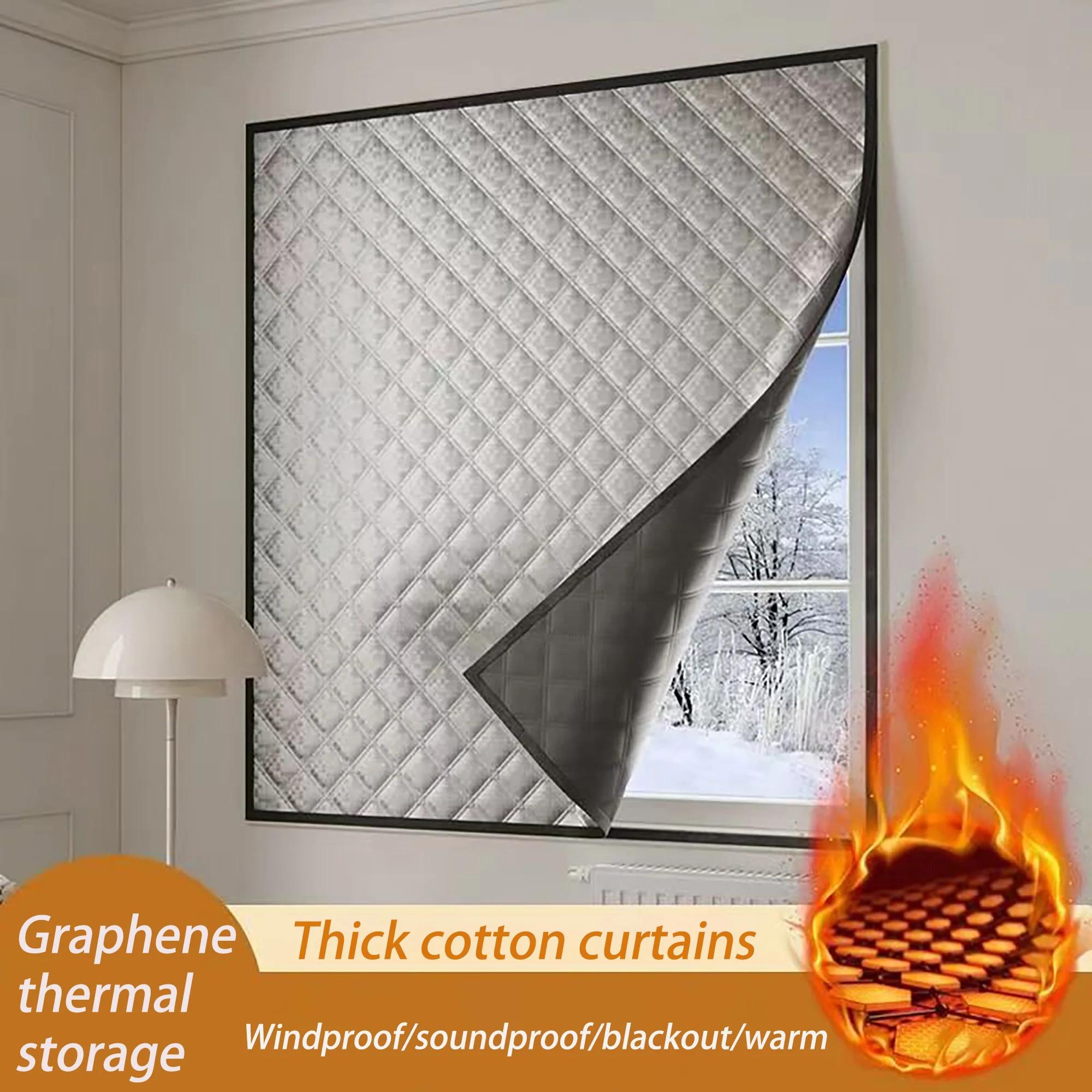 

Ветронепроницаемые и теплые шторы 2025, Зимние ветронепроницаемые, Спальня, Изоляционная пленка, Защита от холода, Полностью герметичные экранные окна, Дверные шторы 148*150cm
