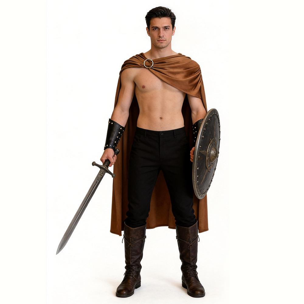 New spartan warrior cos cape halloween cosplay ancient roman knight cape csopaly S(118cm)