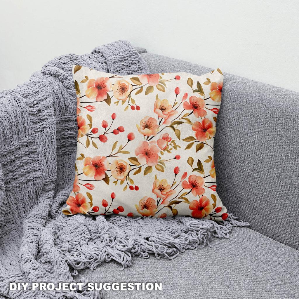 Royal Samt Stoff Polyester Zum Nähen - Motiv Blumen - Rdx2451