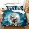 3D Animal Wolf Three-Piece Bedding Home Textile Duvet Cover Printed Sheet Pillowcase Set