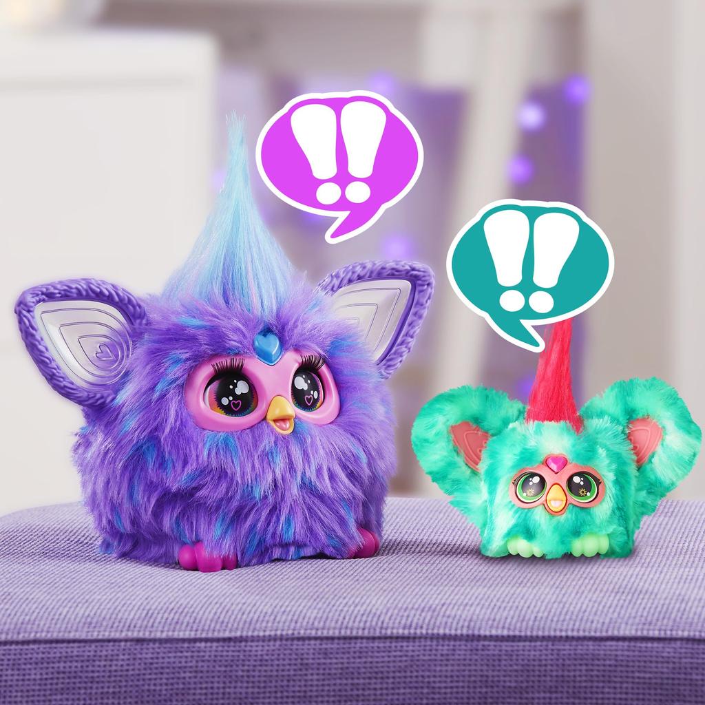 Hasbro Furby Furblets Melony Mini Over 45 Furby Electric Plush For Boys and Ages 6 and Red and Green F8894 Genuine New Model Friend, Sounds, Language,