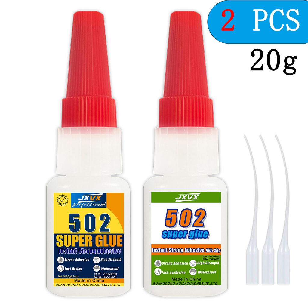 502 Super Glue 3-Second Curing Cyanoacrylate Adhesive Instant Bonding for Metal, Plastic, Glass, Toys Joining and Repair Office Maintenance