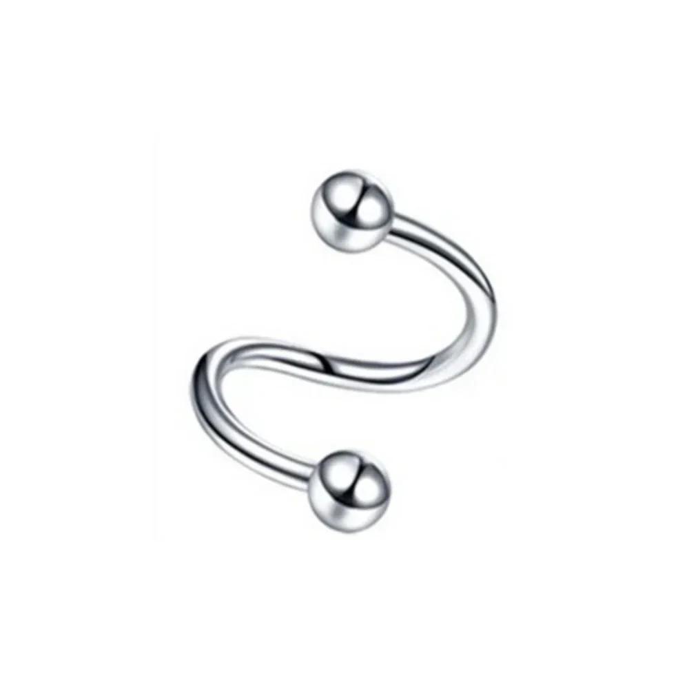 5/10/20pcs 3mm Steel Ball Spiral Ear Helix 6/8/10mm Twist Bar Ear Cartilage Tragus Lip Eyebrow Body Piercing