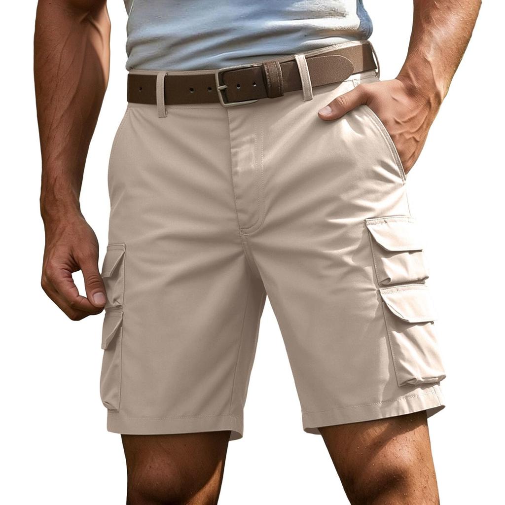 Pantaloncini Cargo Casual Leggeri da Uomo Resistenti Multi Tasche da Lavoro Cavallo da Cinque Pollici Utility Estivi da Esterno