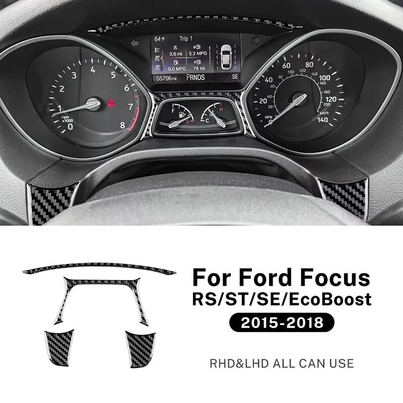 For Ford Focus SE Ecoboost 2012 2013 2014 2015 2016 2017 2018 Real Soft Carbon Fiber Sticker LHD RHD Car Speedmeter Frame