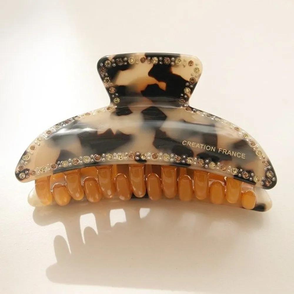 bydaisy Cellulose Leopard Print Cubic Hair Clip Bh0757