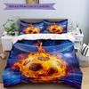 3pcs set Soccer Fireball 1 Quilt Cover + 2 Pillowcases, All Seasons Bedroom Setting, Perfect for Home and Dorm Decor a178
