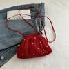 Flower Single Shoulder Bag Drawstring Crossbody Bag Sweet Makeup Bag  Ladies