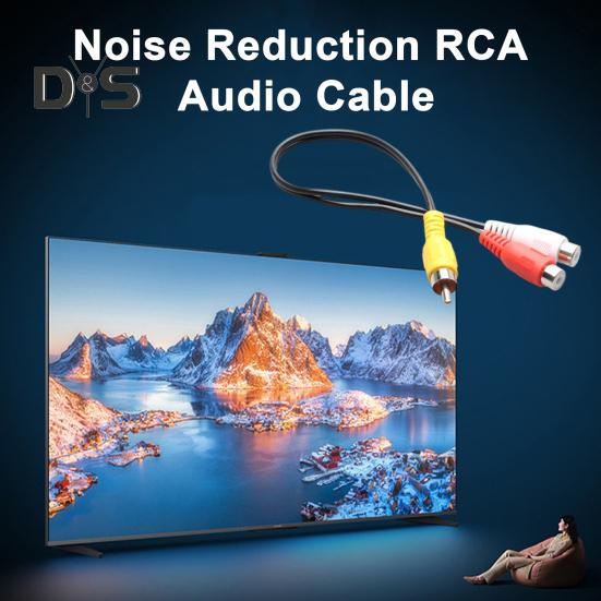 High-Fidelity Audio Cable Stable Universal 2 RCA Male To 1 RCA Female Y Splitter Cable Speaker Stereo Audio Adapter Cord
