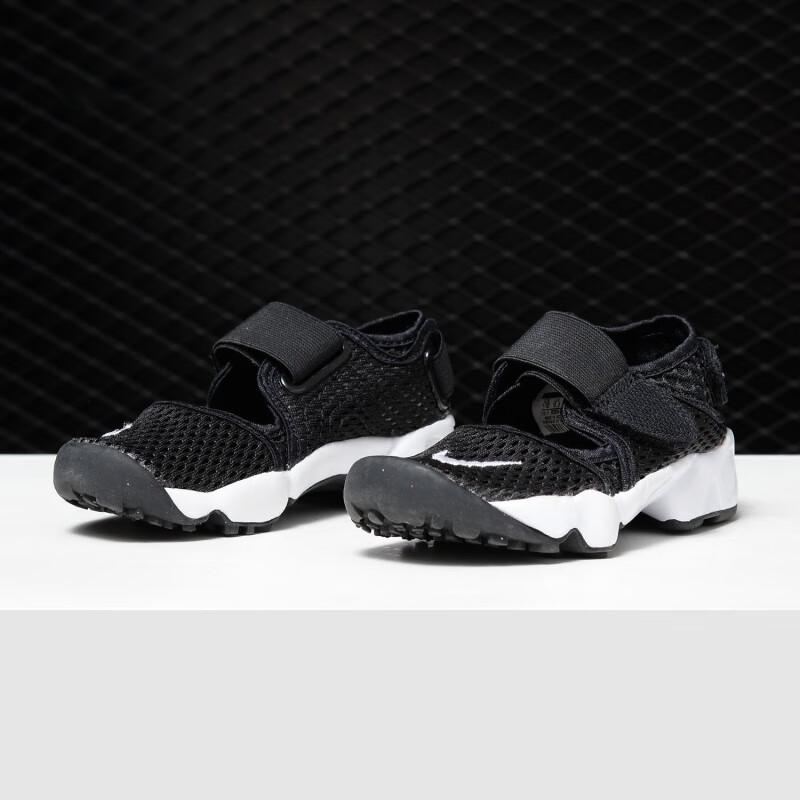 New Nike Air Rift Slip Resistant Cushioning Abrasion Resistant Breathable Low Top Running Shoes Black White Kids'