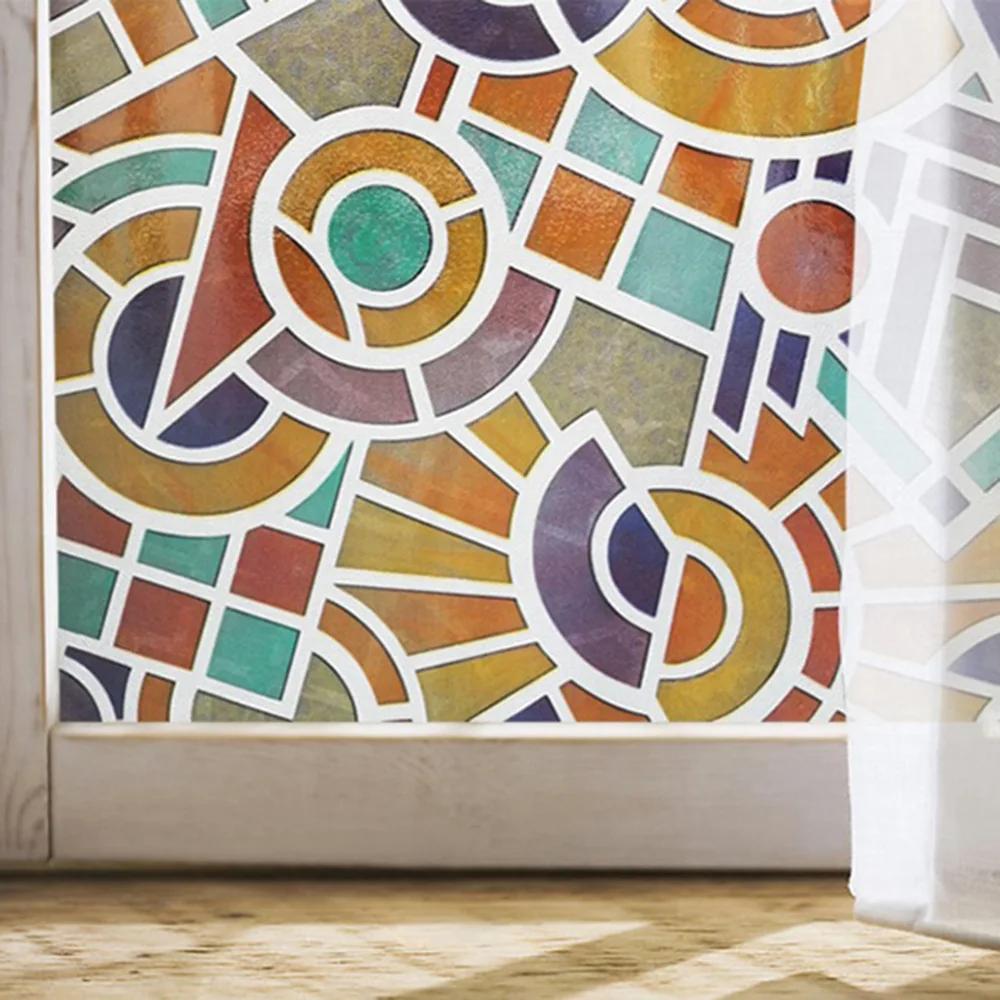 90x200Cm 3D Rainbow Effect Window Film Stained Glass Vinyl Self Adhesive Film Static Cling Window Stickers Heat Control Anti UV