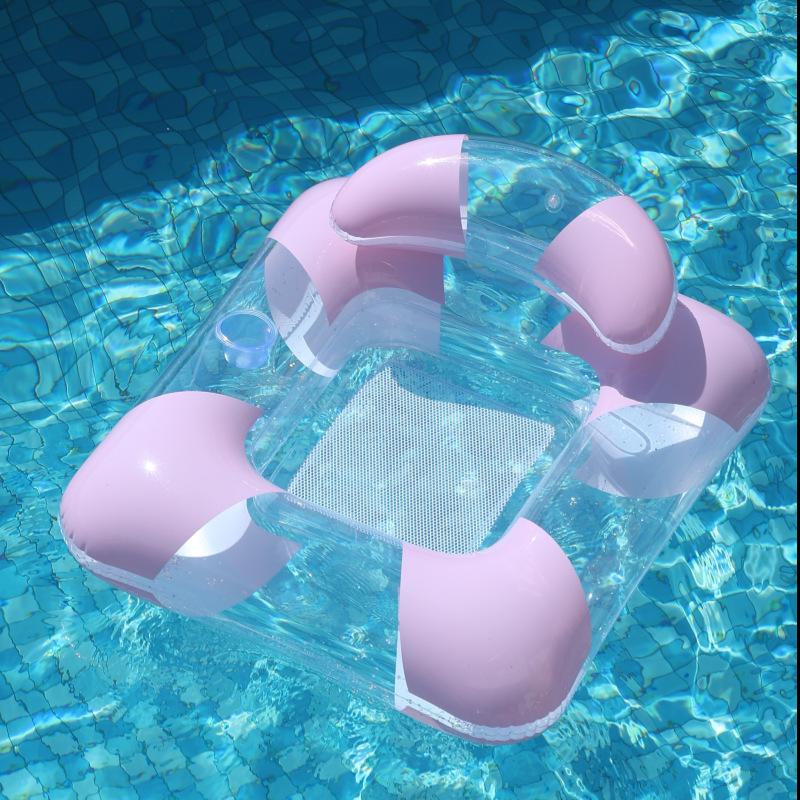 Inflatable Floating Hammock with Armrests & Backrest - Outdoor Mesh Recliner for Adults