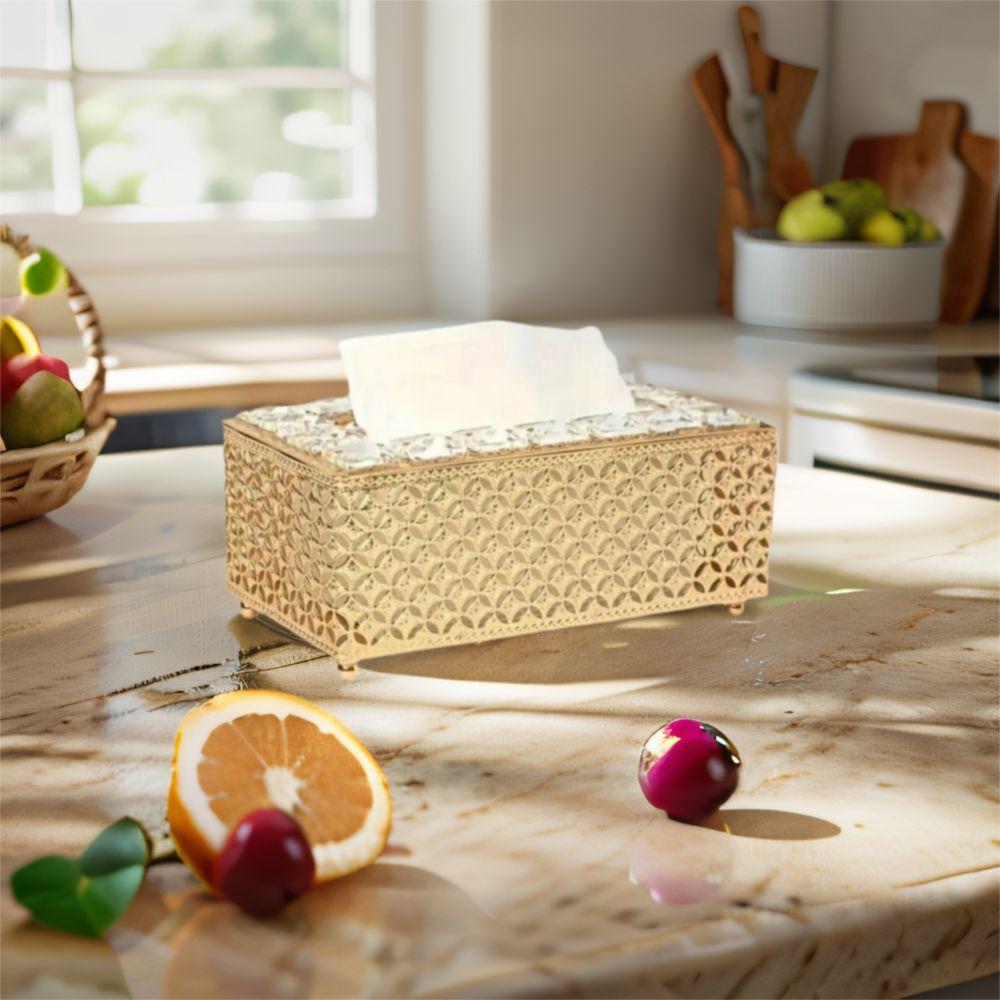Hollow-out Table Tissue Box Light Luxury Paper Storage Box Decorative Napkin Box  Gift