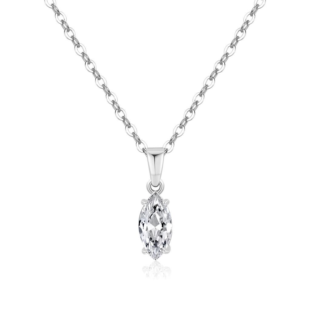 Copper Gold Plated Zircon Pendant Necklace With Water Drop Design For Women