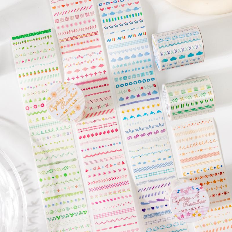 Rainbow Die Cut & Washi Tape Divider - Fresh Journal Decoration Stickers
