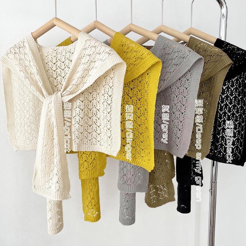 Sommer dünner Schal durchbrochenes High-End-Außenkleid kleines Schulterschal klimatisierter Raum Schulter Wollstrick kleine Weste