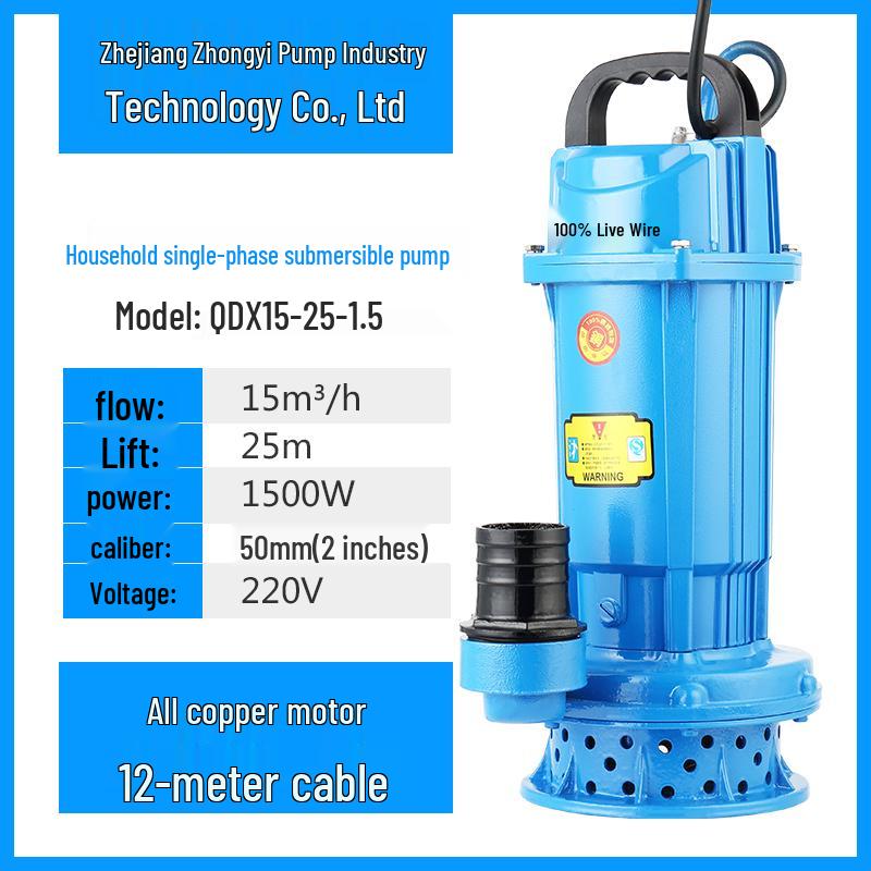 Zhongyi 220V 4-Inch Aluminum Submersible Pump for High Flow and High Head Sewage Applications